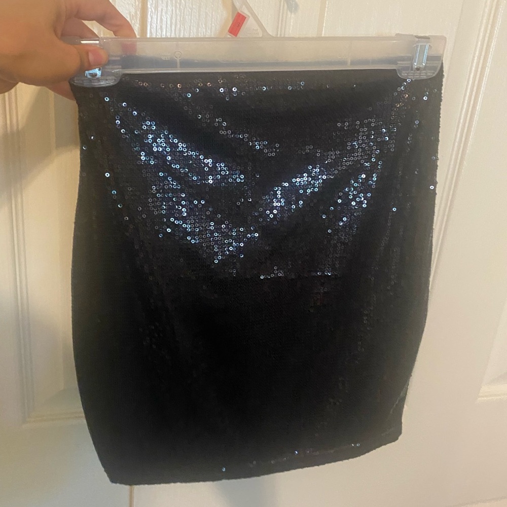 Garage Black Sequin Mini Skirt